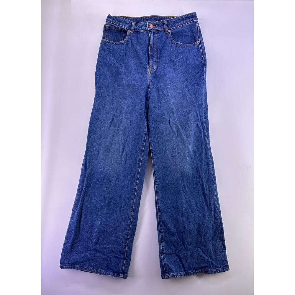 VS Pink Blue Demin Jeans Wide Leg Size 10